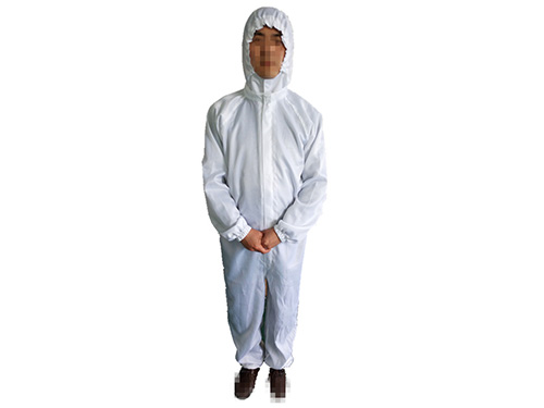 竖领连帽连体无尘服防静电防尘服洁净服贴合脸部